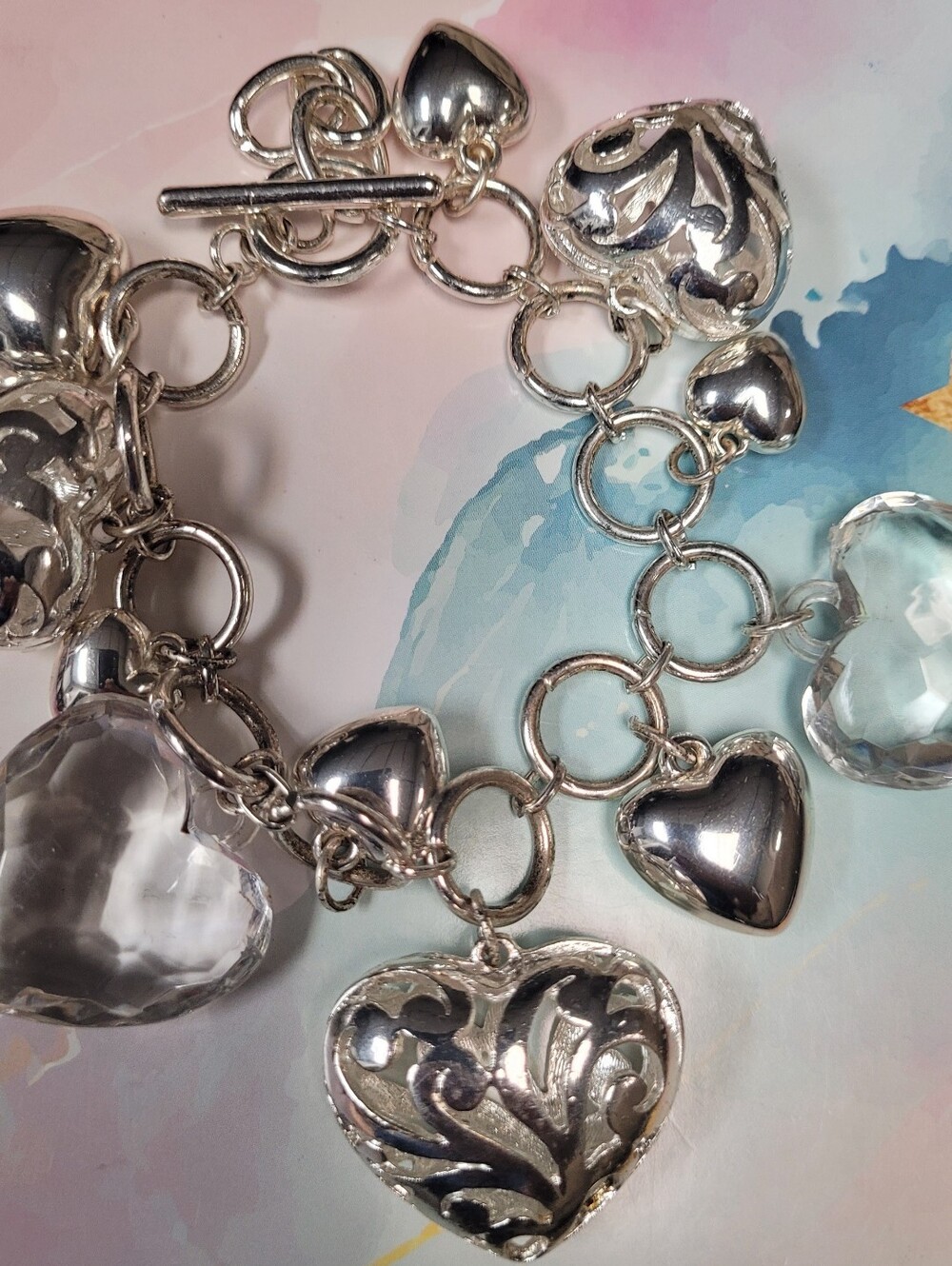 Silver Heart Charm Bracelet - Silver Tone Women’s Jewelry